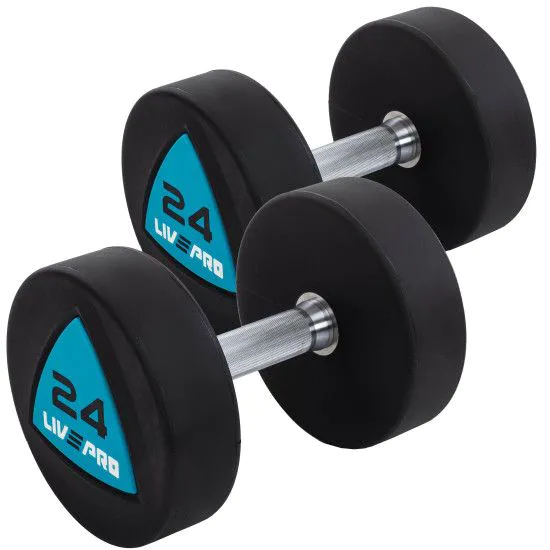 Гантелі 24 кг LiveUp LP8002 PU покриття (пара)