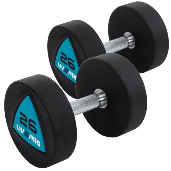 Гантелі 26 кг LiveUp LP8002 PU покриття (пара)