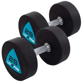 Гантелі 28 кг LiveUp LP8002 PU покриття (пара)