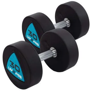 Гантелі 30 кг LiveUp LP8002 PU покриття (пара)