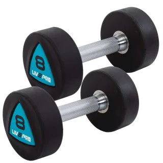 Гантелі 8 кг LiveUp LP8002 PU покриття (пара)