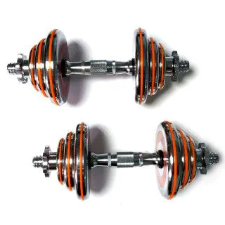 Гантелі розбірні хромовані 10 кг х 2 шт. orange