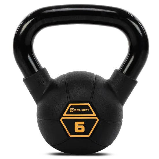 Гиря 6 кг з PVC покриттям сталева Mdbuddy TA-5428