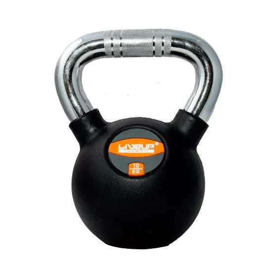 Гиря 10 кг LiveUp RUBBER KETTEL DUMBELL