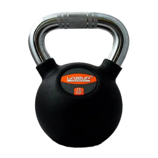 Гиря 12 кг LiveUp RUBBER KETTEL DUMBELL