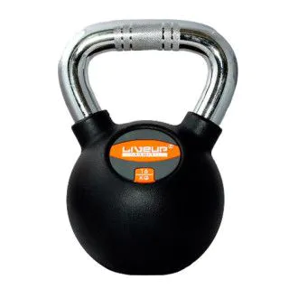 Гиря 16 кг LiveUp RUBBER KETTEL DUMBELL