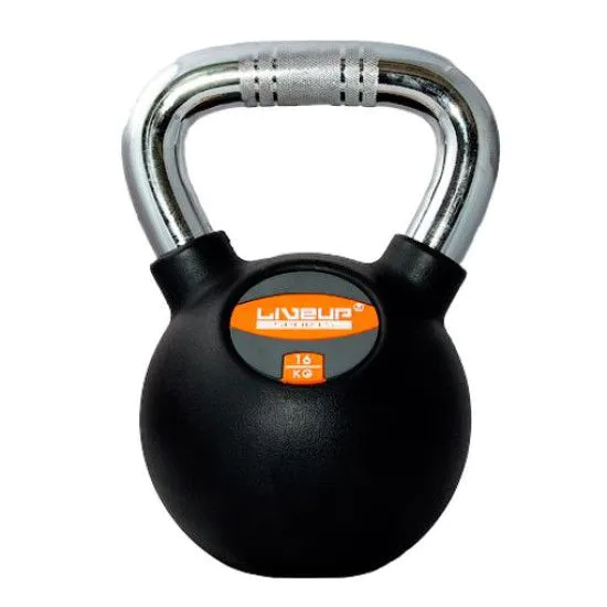 Гиря 16 кг LiveUp RUBBER KETTEL DUMBELL