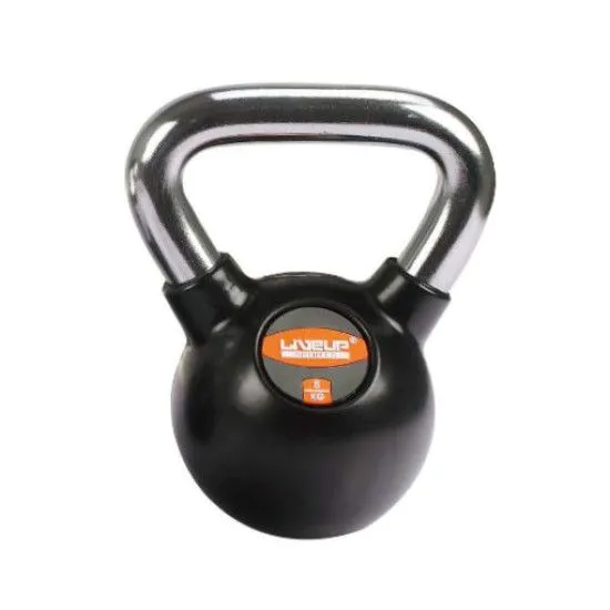 Гиря 8 кг LiveUp RUBBER KETTEL DUMBELL
