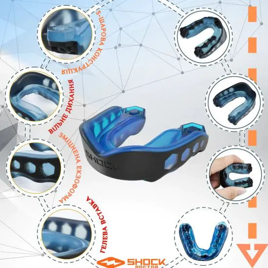 Капа Shock Doctor Gel Max Black/Blue
