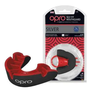 Капа OPRO Silver Black / Red