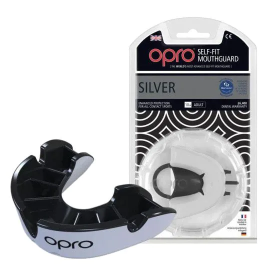 Капа OPRO Silver White / Black