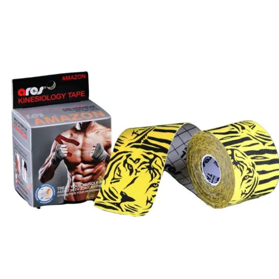 Кінеза тейп Ares Amazon 5 см жовтий тигр