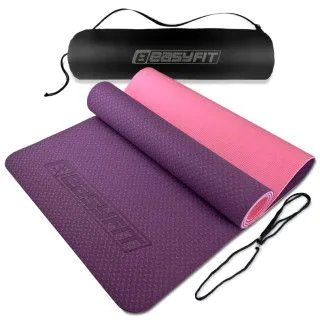 Килимок для йоги та фітнесу EasyFit TPE+TC 6мм фіолетовий + чохол