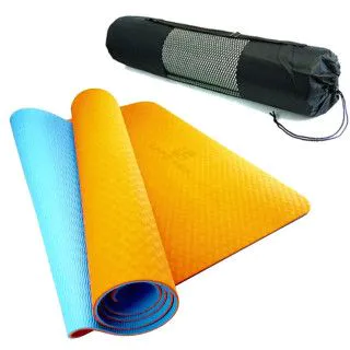 Килимок для йоги та фітнесу U-POWEX TPE Yoga mat Orange/Blue 