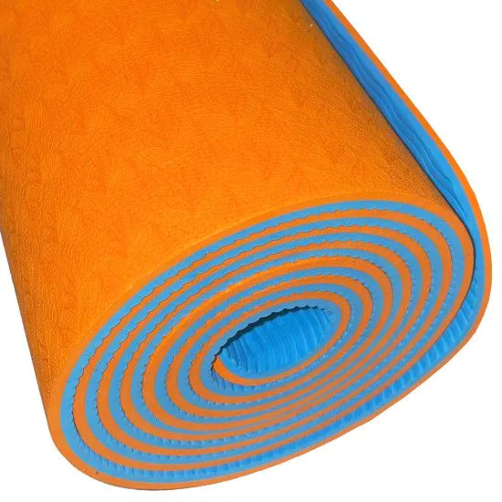 Килимок для йоги та фітнесу U-POWEX TPE Yoga mat Orange/Blue 