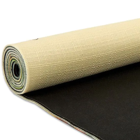 Коврик каучуковый Yoga mat 3 мм Джутовый Цветы