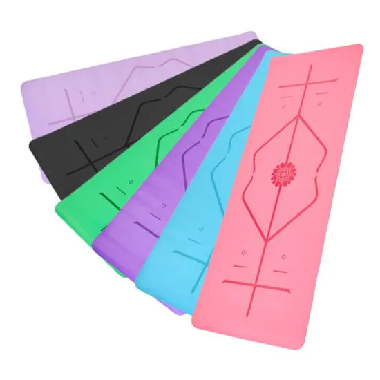 Килимок для йоги каучуковий з розміткою 5 мм Yoga mat