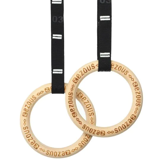Кільця гімнастичні для Кросфіту WOODEN GYM RINGS EZOUS