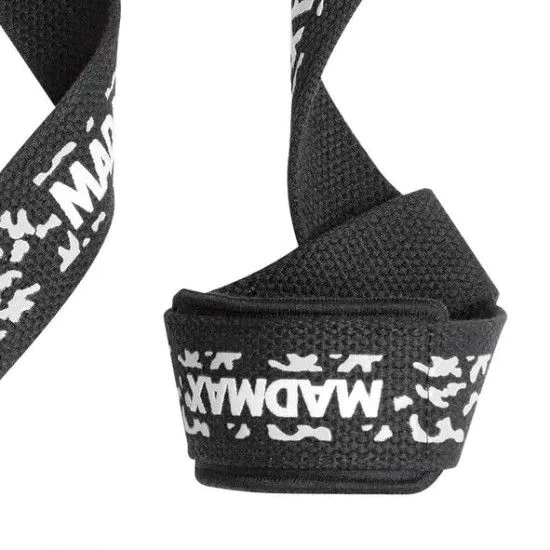 Лямки для тяги MadMax Camo Power Wrist Straps Camo/White