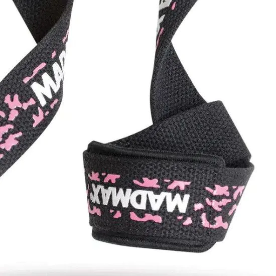 Лямки для тяги MadMax Camo Power Wrist Straps Camo/Pink