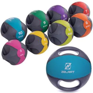 Медбол гумовий з ручками Record Medicine Ball від 3 до 10 кг