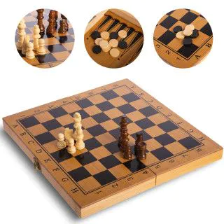 Шахи, нарди, шашки 30 х 30 см (бамбук)