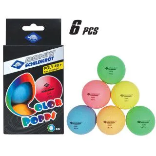 Кулі для настільного тенісу Donic Color Popps 6 штук