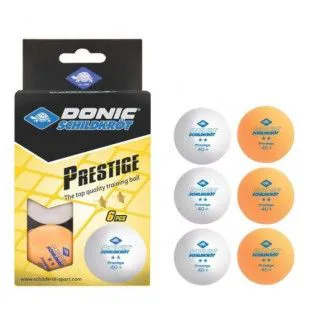 Кулі для настільного тенісу DONIC 2* 40+ 6шт white+orange