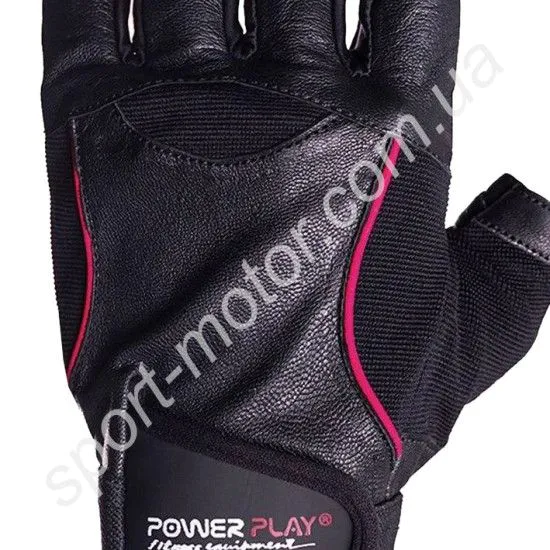 Перчатки для фитнеса PowerPlay 2128 Hit fit кожа красные