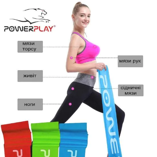 Стрічка еластична PowerPlay 4112 Light 2 метра, навантаження 6.8 кг