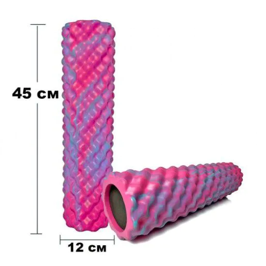 Grid Roller ролер масажний EasyFit Bubbles 45 см рожевий