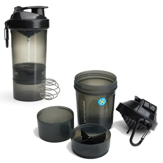 Шейкер SmartShake Original 2GO 600ml Black с 3-ма відсіками (original)