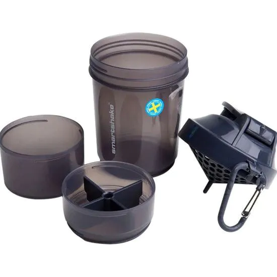 Шейкер SmartShake Original 2GO 600ml Black с 3-ма відсіками (original)