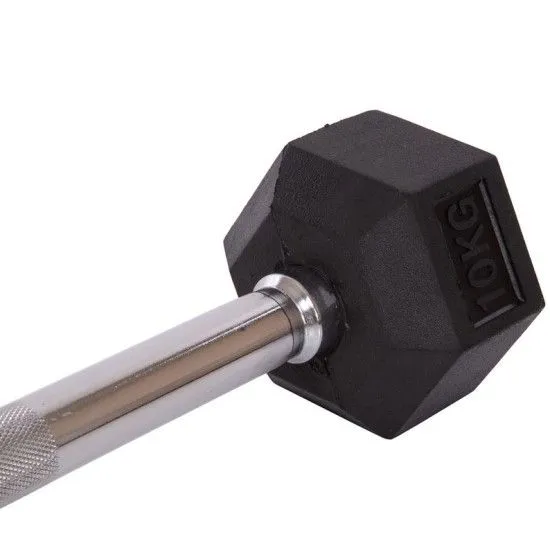 Штанга фіксована вигнута Rubber Hexagon Barbell від 10 до 50 кг