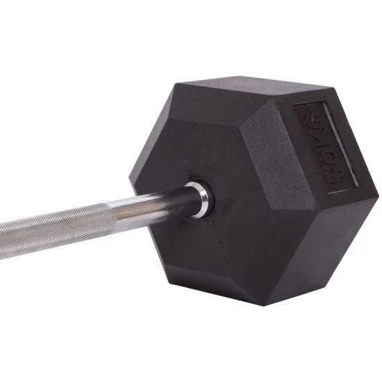 Штанга фіксована вигнута Rubber Hexagon Barbell від 10 до 50 кг