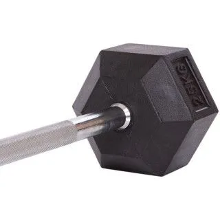 Штанга фіксована вигнута Rubber Hexagon Barbell від 10 до 50 кг