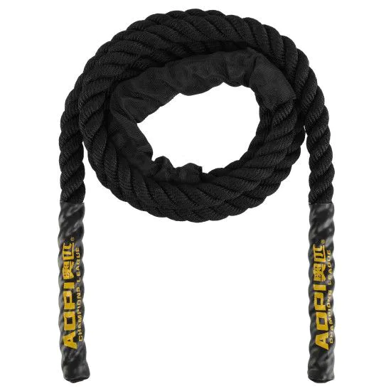 Скакалка-канат та функціонального тренінгу AOPI EXTRA THICK 2,8 м чорна