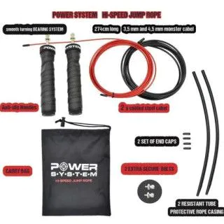 Cкакалка швидкісна Power System PS-4079 (з захистом і запасним тросом)