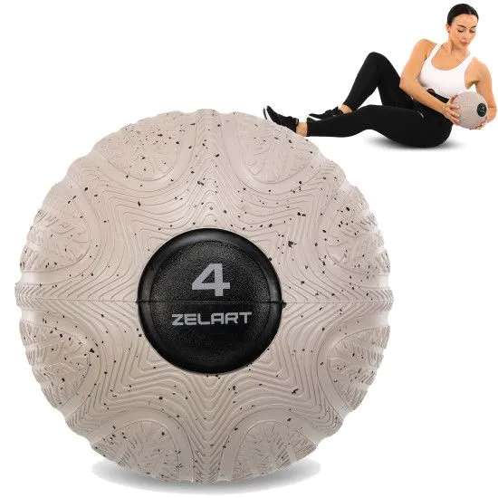 М'яч SLAM BALL Медбол з піском 4 кг (Zelart FI-490510)