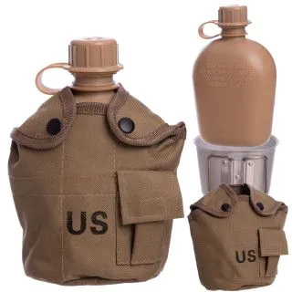 Фляга з казанком V-1л в чохлі Хакі