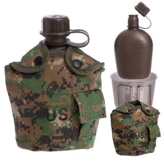 Фляга з казанком V-1л в чохлі Marpat (пиксель)
