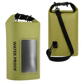 Гермомішок із прозорим вікном для телефону Waterproof Bag Оливковий 5 л
