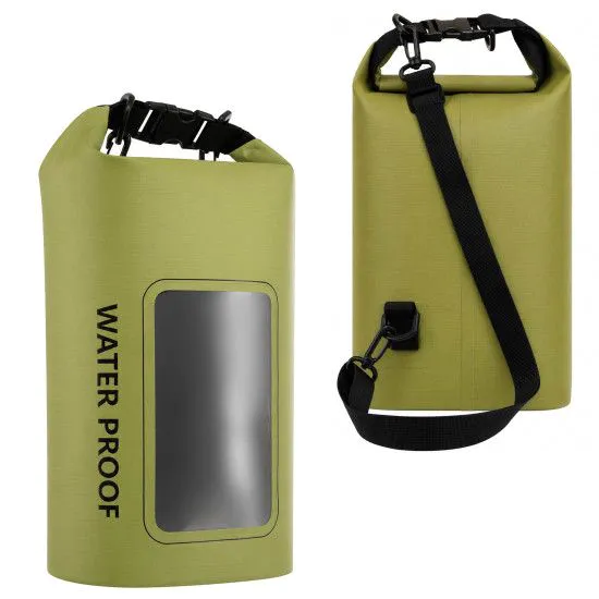 Гермомішок із прозорим вікном для телефону Waterproof Bag Оливковий 5 л