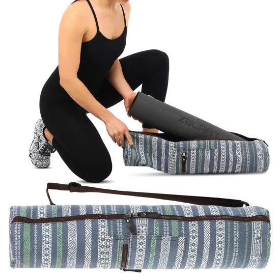  Сумка для йоги килимка KINDFOLK Yoga bag (15 х 65 см) сіра